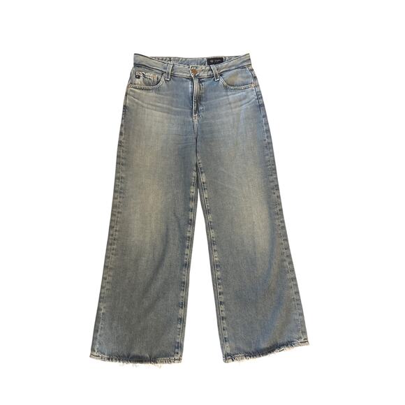 Women 28 AG Adriano Goldschmied Saige Wide Leg Crop High-Rise Jeans Denim Pants - Picture 1 of 7